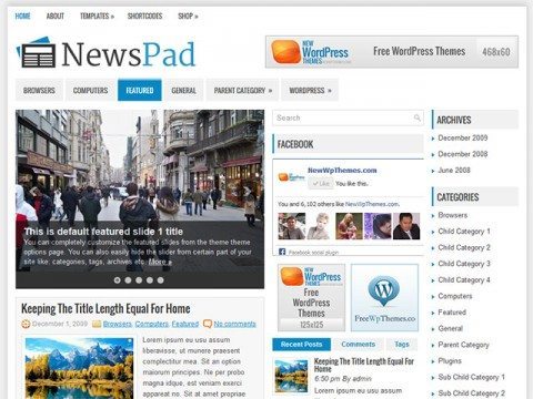 NewsPad – Free WordPress Blog Theme