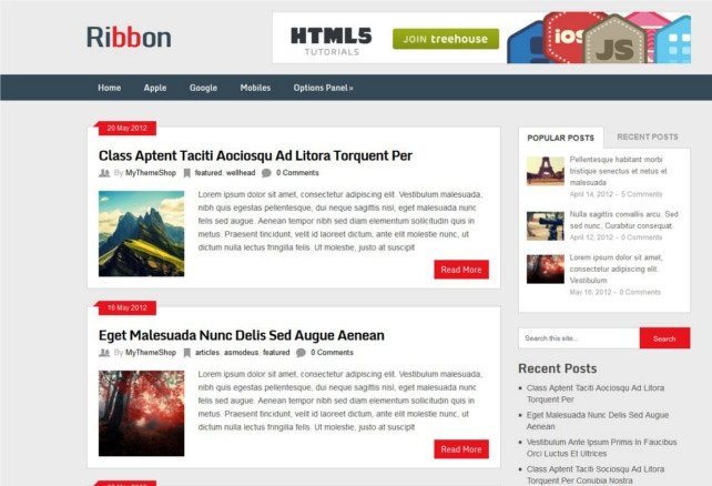 Ribbon – Free Traditional WordPress Magazine Theme
