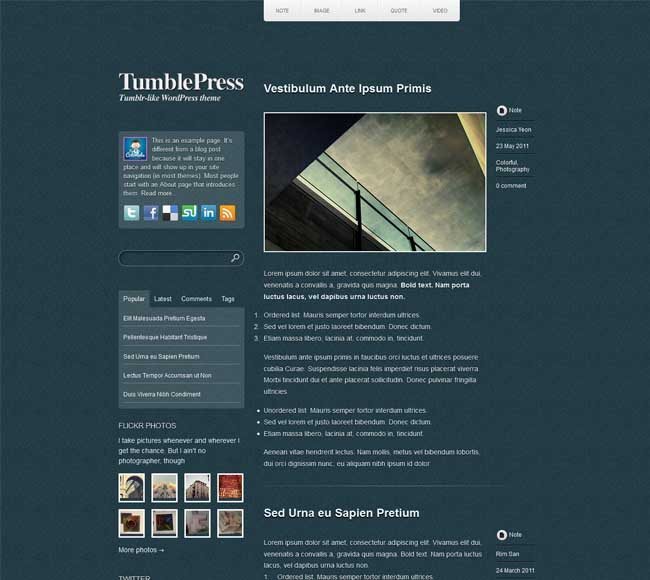 TumblePress Powerful Photography WordPress Theme
