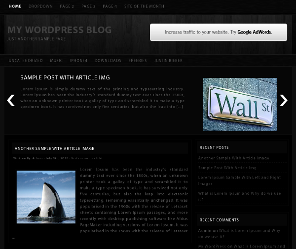 JUSTIFY Black Magazine WordPress Theme