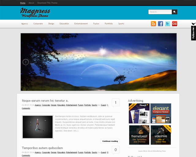 BluePress Magazine WordPress Theme