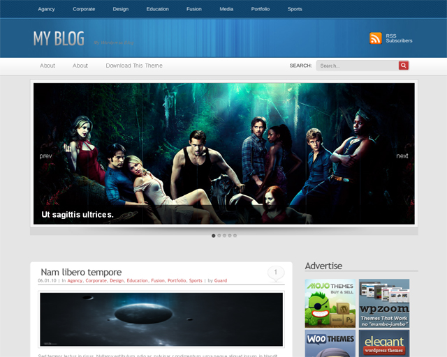 GlowingBlue Magazine WordPress Theme