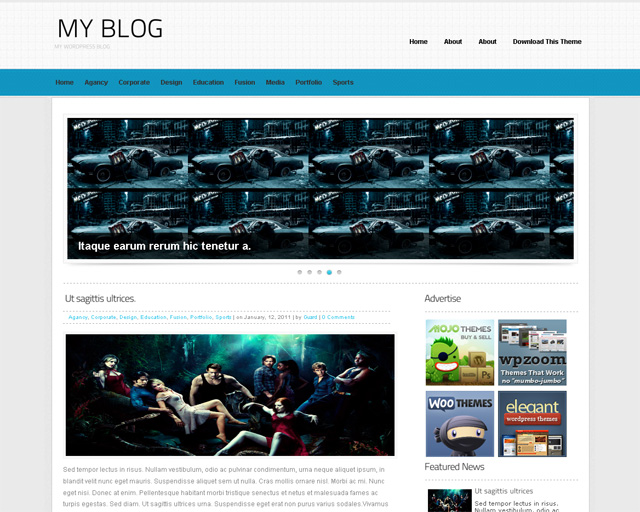 BlueLevel Free Magazine WordPress Theme