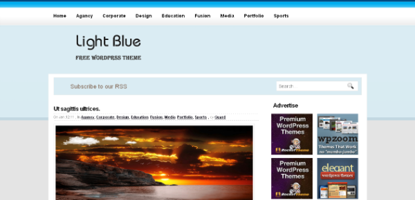 Light Blue Free Blog Theme