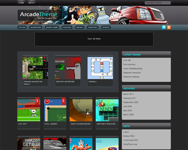 ArcadeRush Arcade WordPress Theme