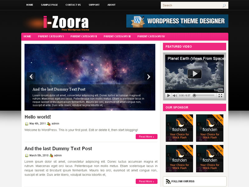 Izoora wordpress theme