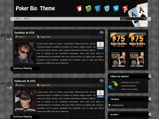 Poker Bio WordPress Theme