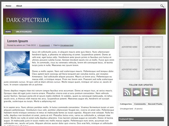 Dark Spectrum WordPress Theme