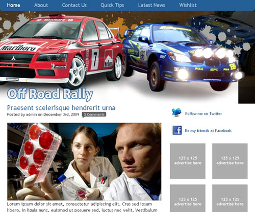 Smack Car Rally WordPress Theme
