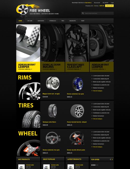 Car Parts Magento Theme – Gala Firewheel