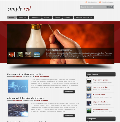 Simple Red WordPress Theme