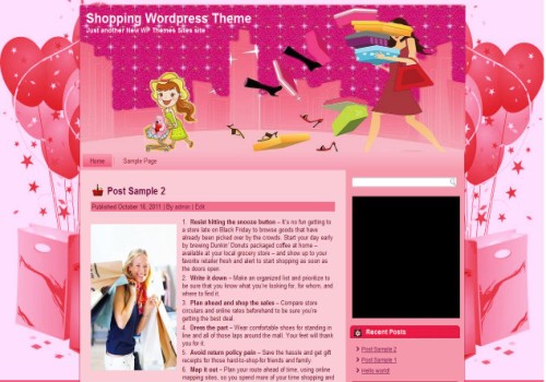 Shopping Theme WordPress Pink