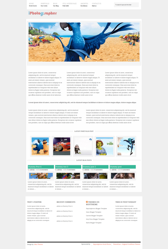 iPhotographer WordPress Theme