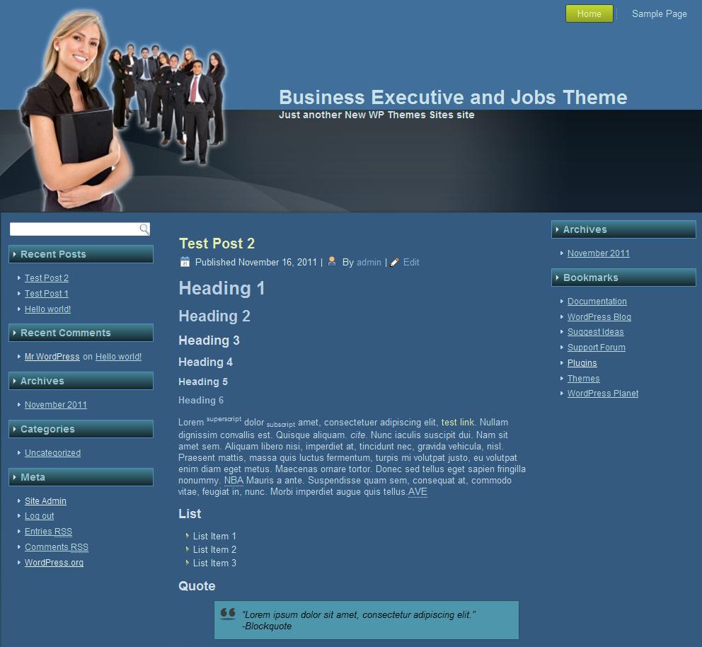Business Executive and Jobs Theme