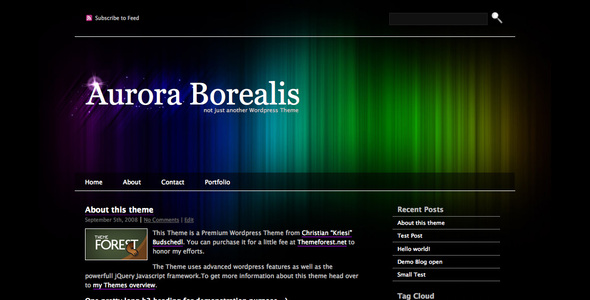 Aurora Borealis WP Theme