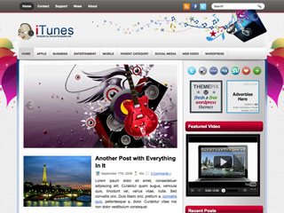 iTunes Free WP Blog Template –