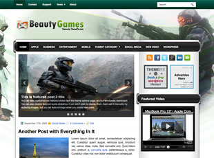 BeautyGames Free WP Blog Template –