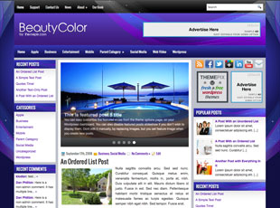 BeautyColor Free WP Blog Template –