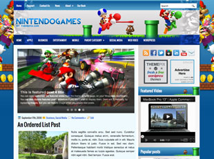 NintendoGames Free WP Blog Template –