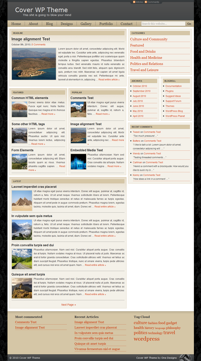 Cover WP Theme