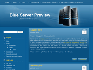 Blue Server free theme