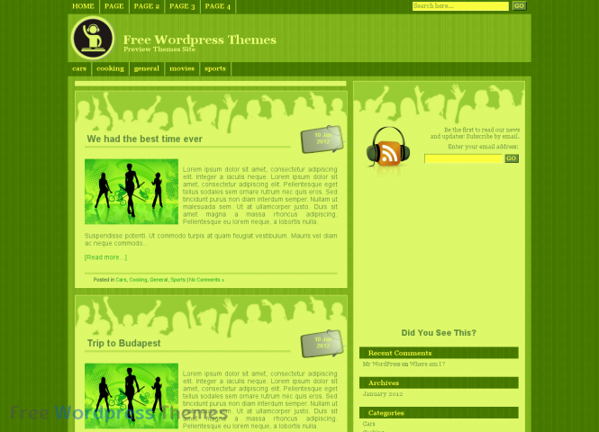 Green Music Free WordPress Theme
