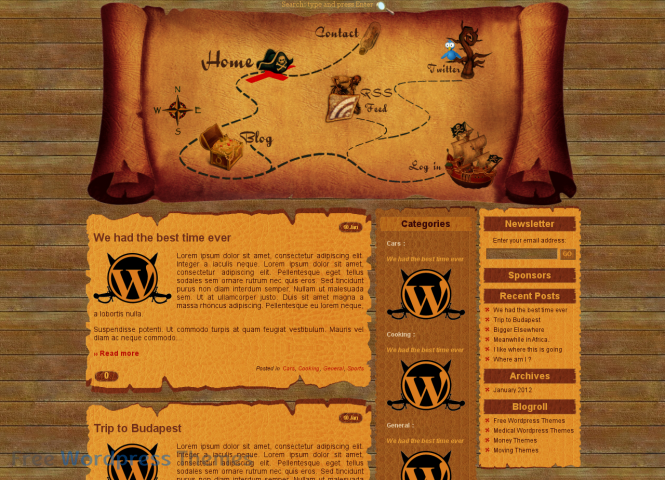 Treasure Quest – Fantasy Free WordPress Theme
