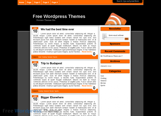 Black N Grey Free WordPress Theme
