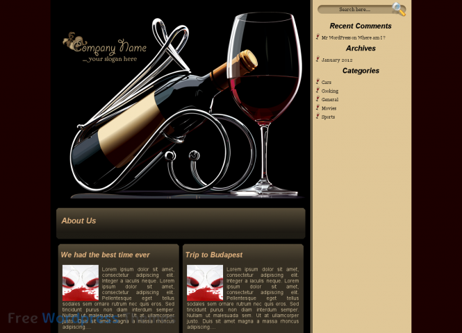 Red, Red Wine Free WordPress Theme